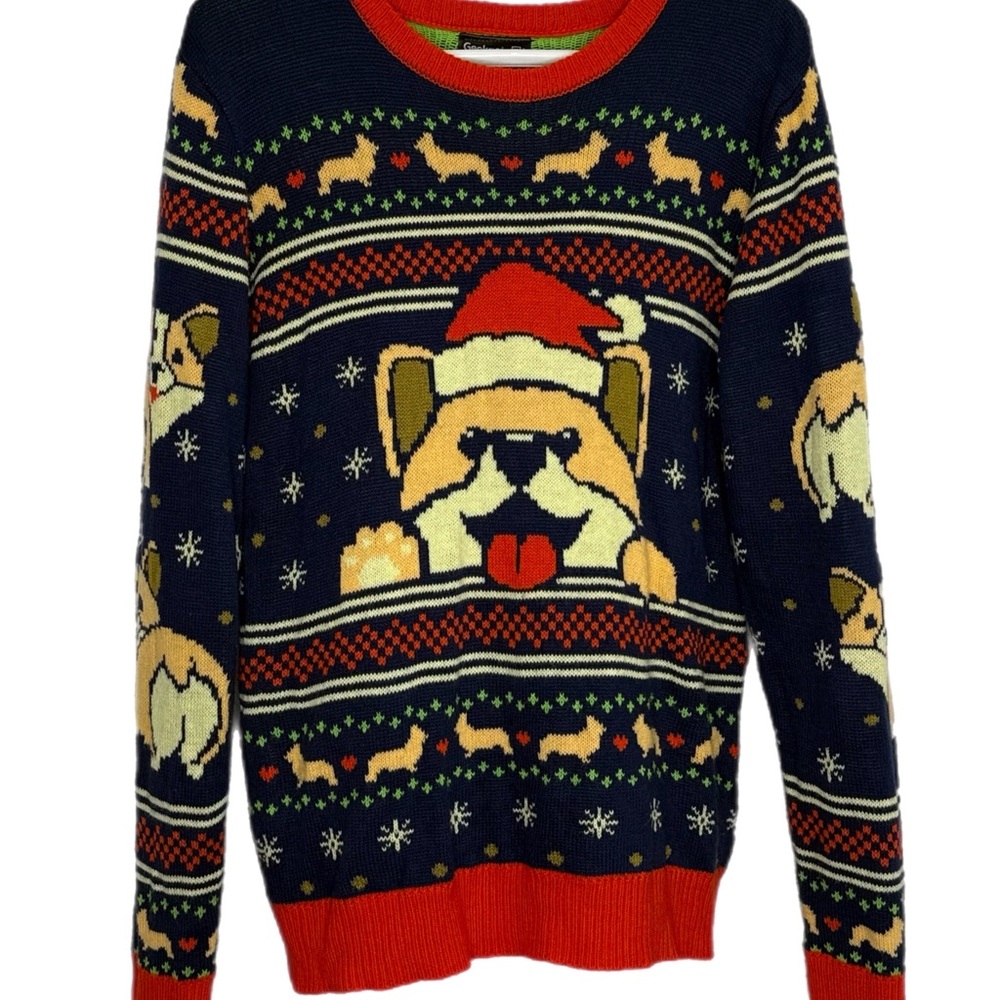 Geeknet Corgi Dog Christmas Holiday Ugly Sweater Men’s Size medium